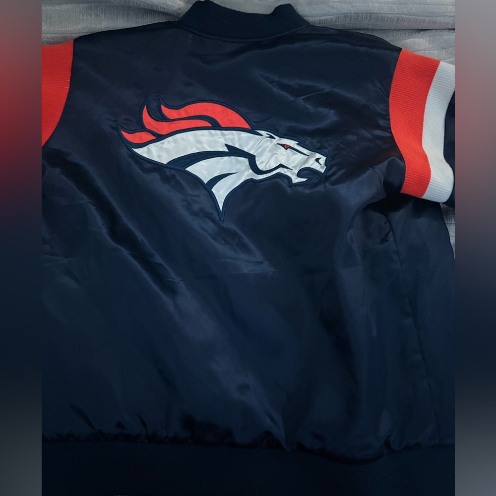 NFL Broncos Navy and Orange Bomber Jacket